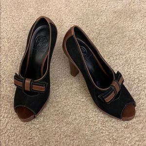 Tory Burch leather and suede heels